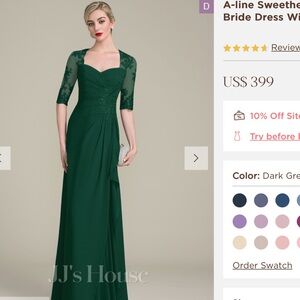 JJs House Dark Green Long Sleeve Dress